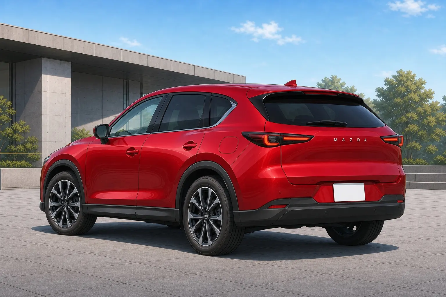 リアはテールゲート中央に横長の「MAZDA」ワードマーク