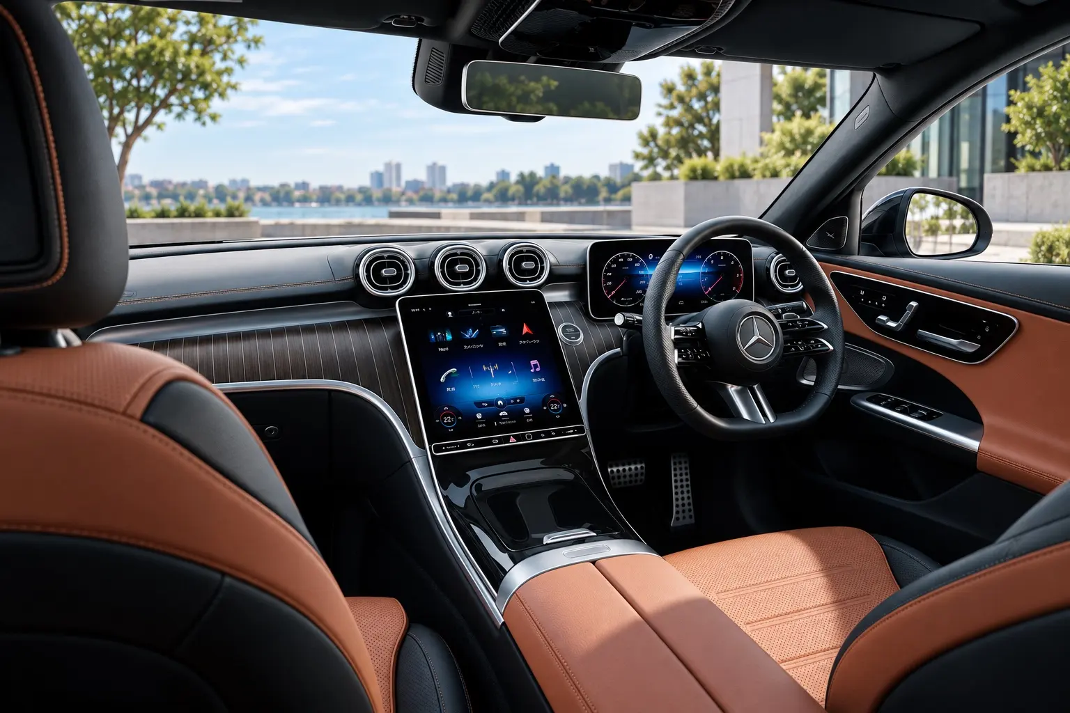 メルセデス・ベンツ Cクラス Luxuryの運転席まわりの実車イラスト