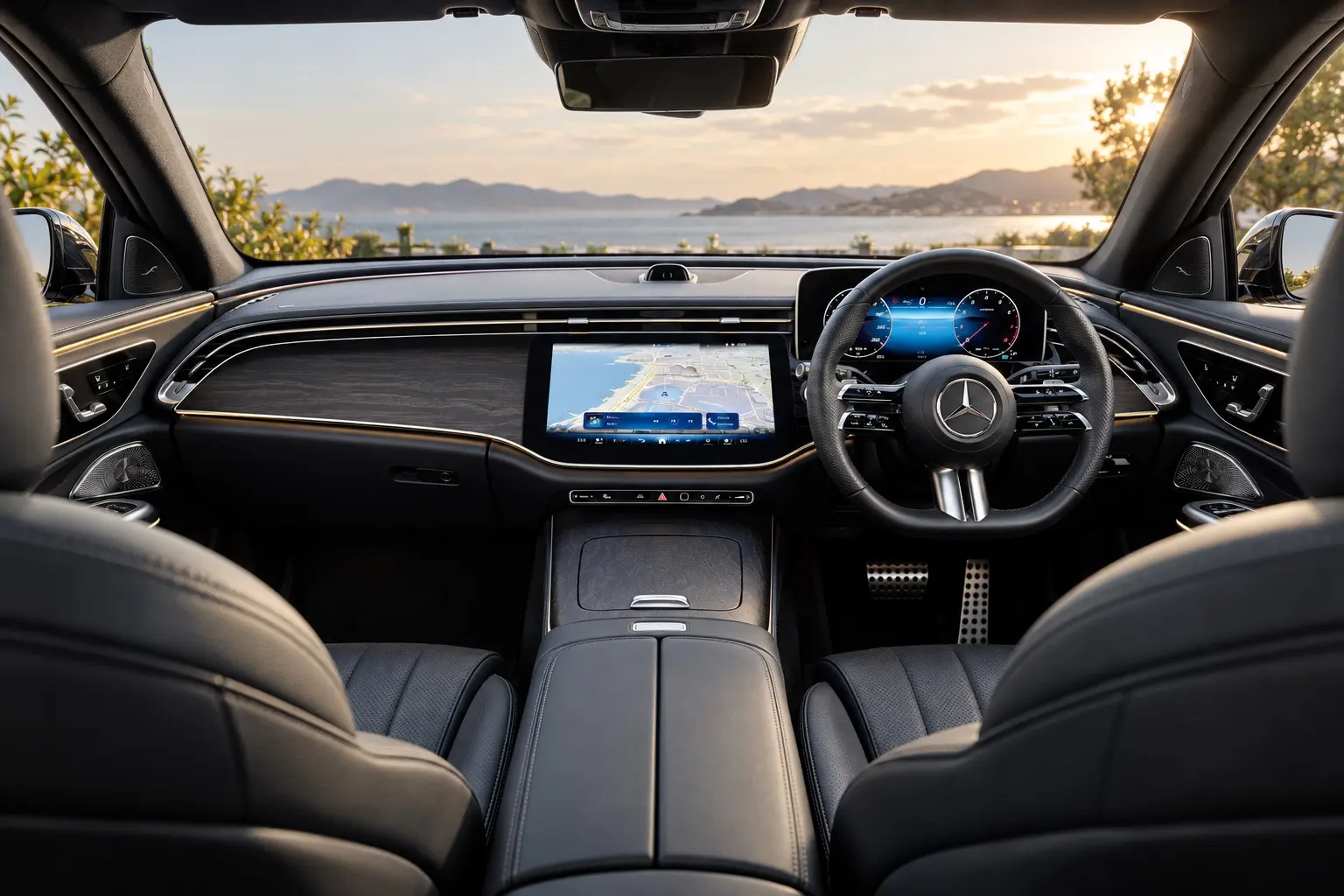 メルセデス・ベンツ Eクラス（W214型）の運転席まわりの実車イラスト
